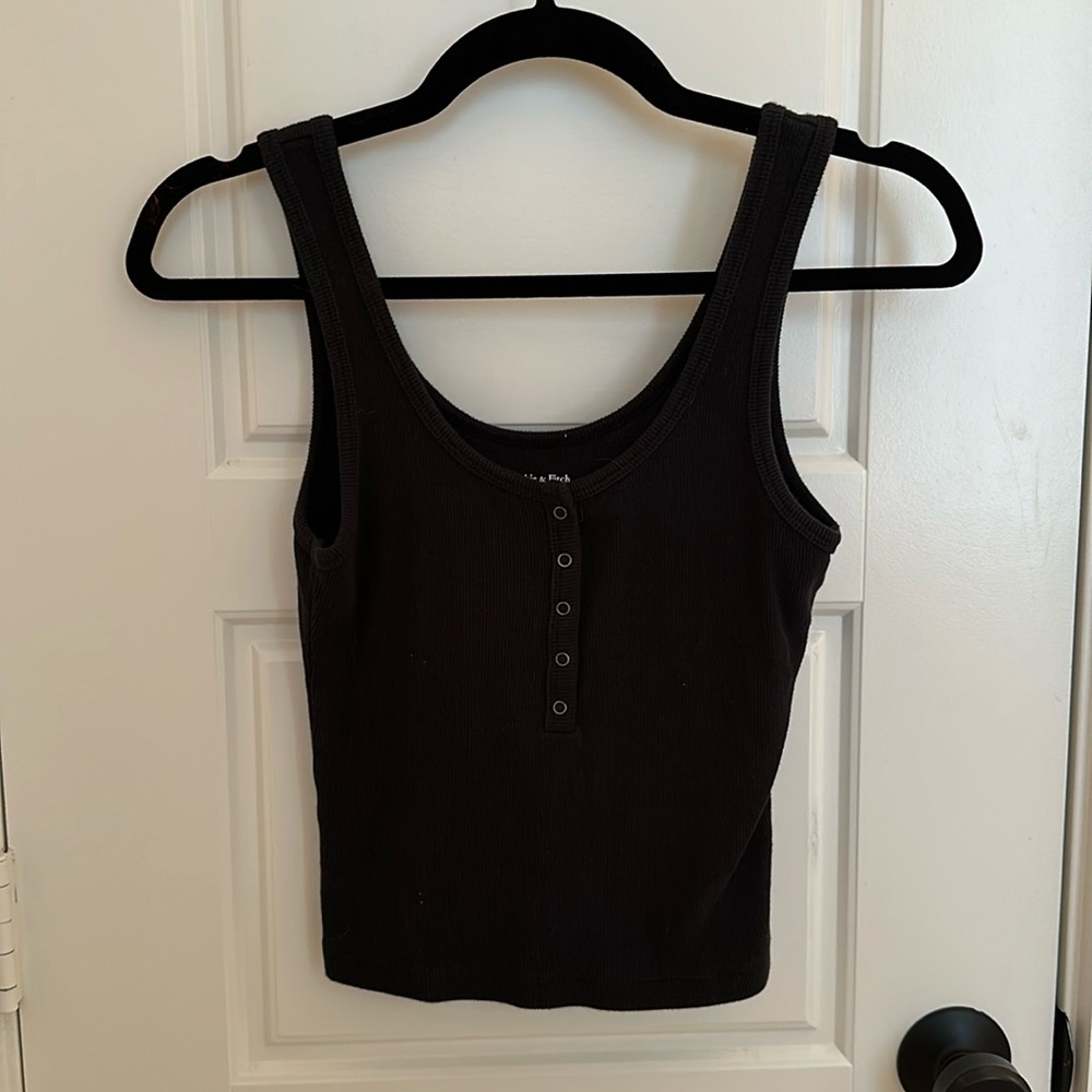 A&F soft AF black ribbed tank top